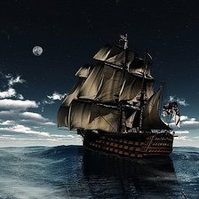 Схема вышивки «Корабль в ночи»