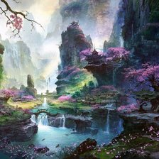 Схема вышивки «Восточный пейзаж»