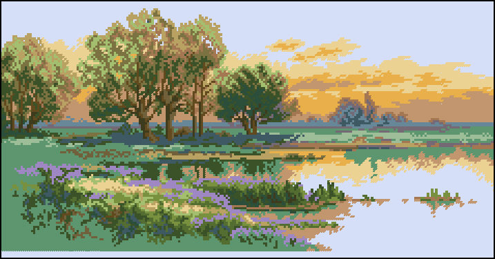 берег - лес, пейзаж - оригинал