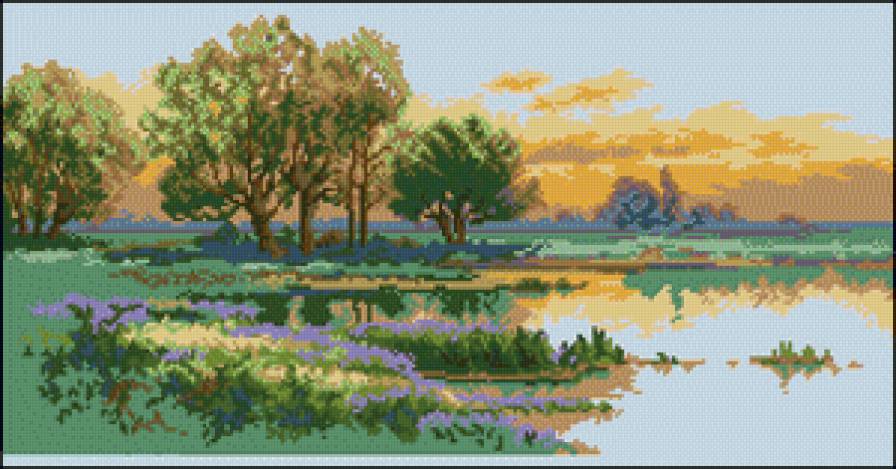 берег - лес, пейзаж - предпросмотр