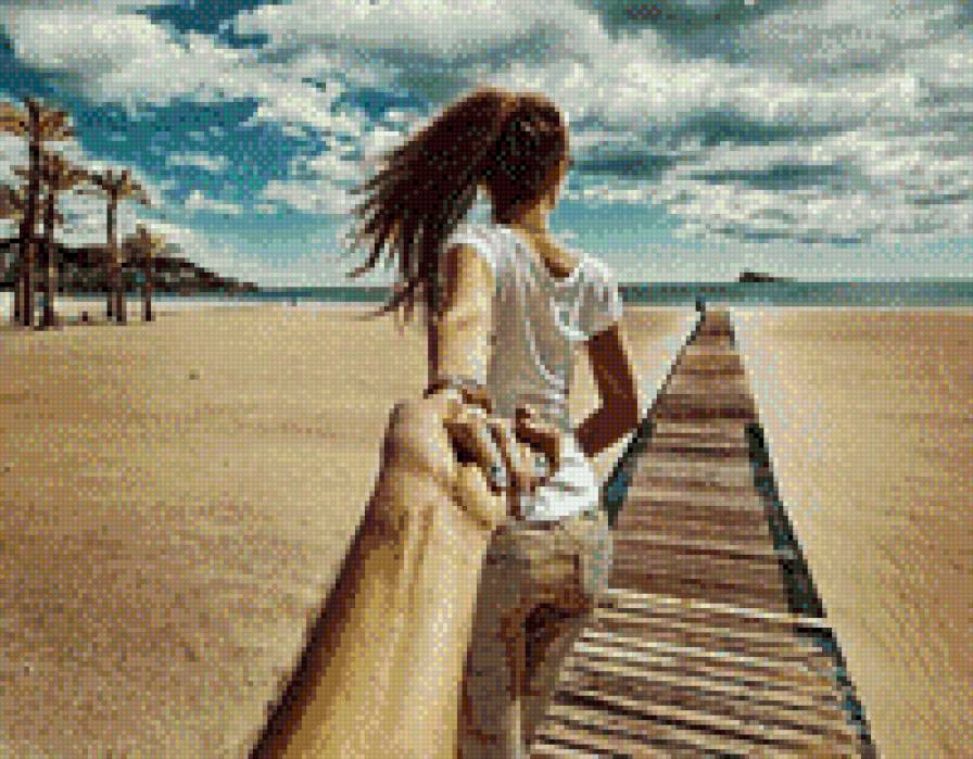 За руку - за руку, пара, девушка - предпросмотр