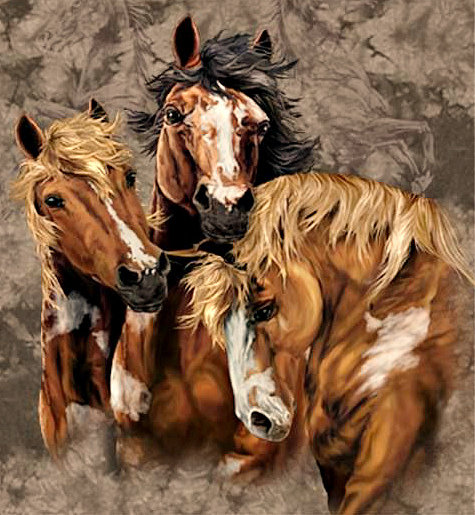 Серия "Лошади, кони" - абстракция, тройка - оригинал