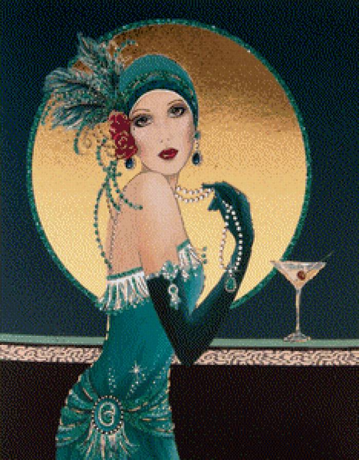 Дама - дама, открытка, ретро - предпросмотр