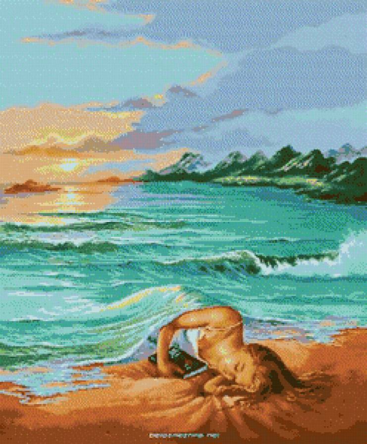 Девушка и море - предпросмотр