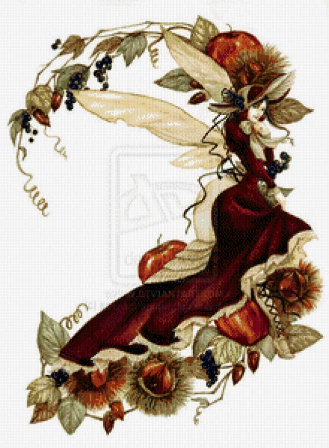 Фея осеннего урожая - девушка, эльфы, фэнтези - предпросмотр