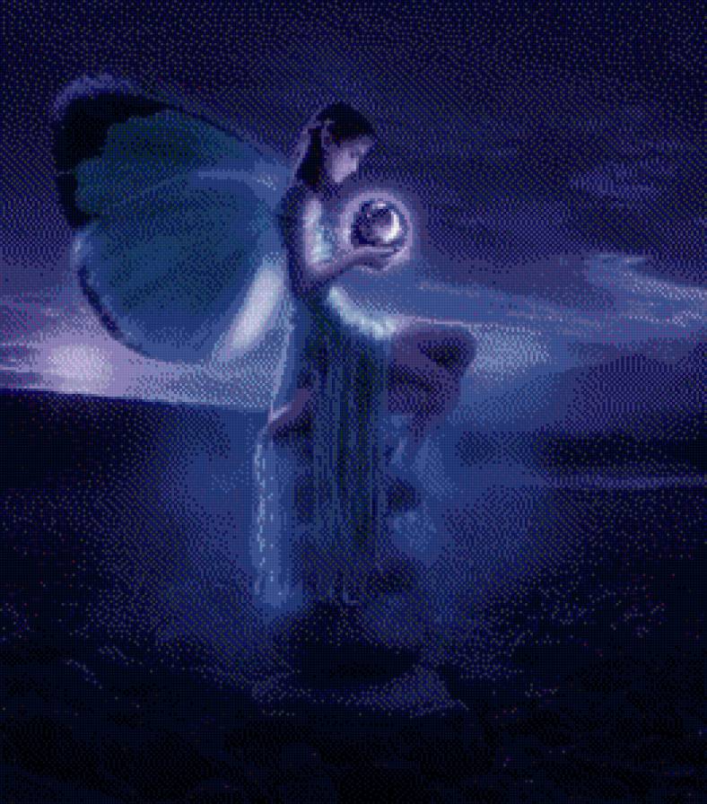 Звездный шар - фэнтези, девушка, эльфы - предпросмотр