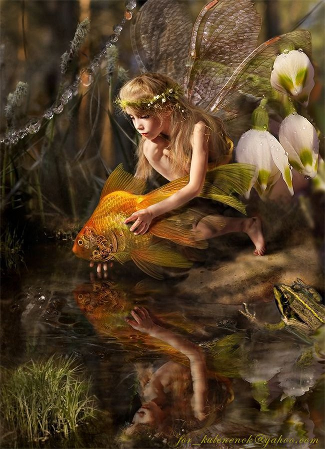 Золотая рыбка - девушка, фэнтези - оригинал