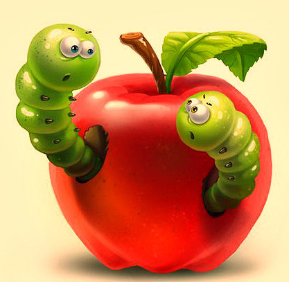 Серия "Фрукты, ягоды" Забавные червячки" - оригинал