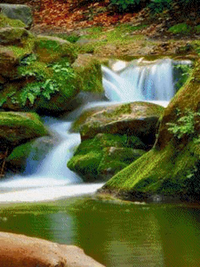 водопад - пейзаж, лес - предпросмотр