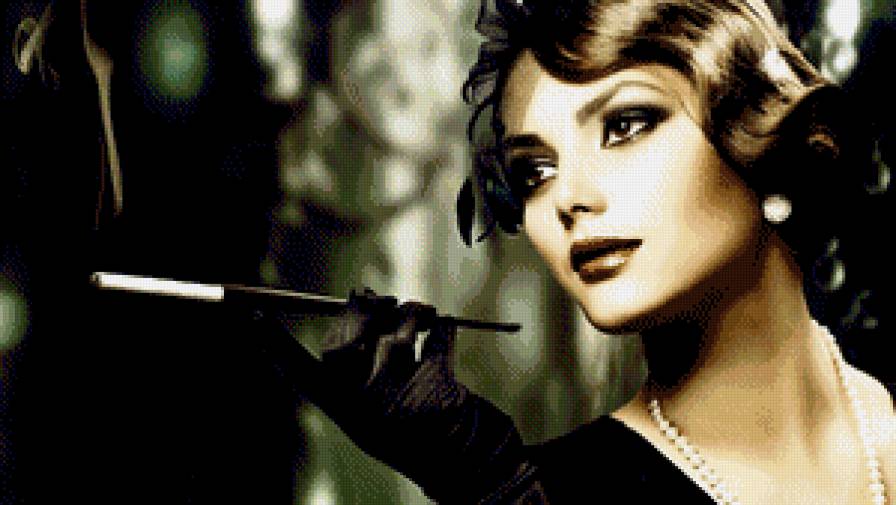 девушка с мундштуком - девушка - предпросмотр