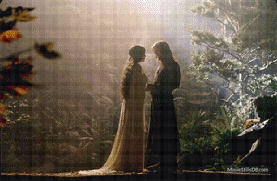 Арагорн и Арвен - властелин колец, арвен, эльфы, арагорн, поцелуй - предпросмотр