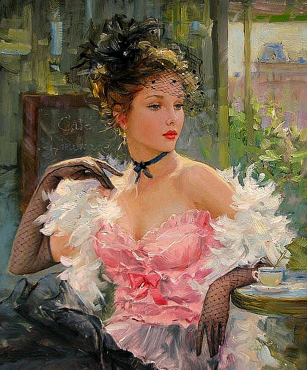 Серия "Женский образ" Девушка в шляпке" - изысканность, дама, очарование, нежность, девушка - оригинал