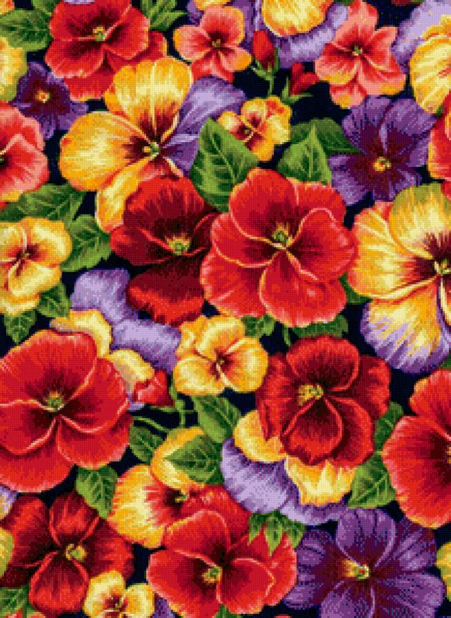 анютки, подушка - предпросмотр