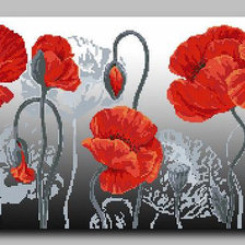 Схема вышивки «маки на сером»