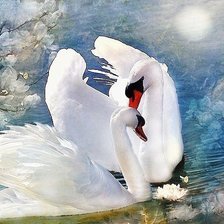 Схема вышивки «Лебеди»