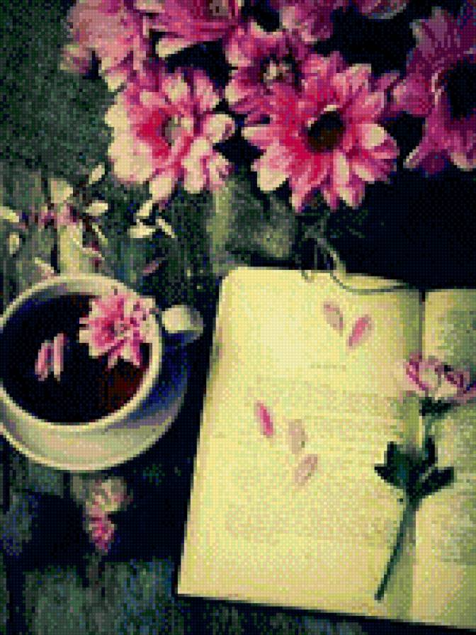 №981510 - цветы, натюрморт, чашка чая - предпросмотр