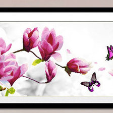 Схема вышивки «Розовые цветы»