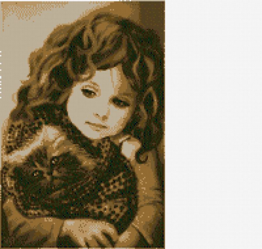 девочка с котёнком - детская - предпросмотр