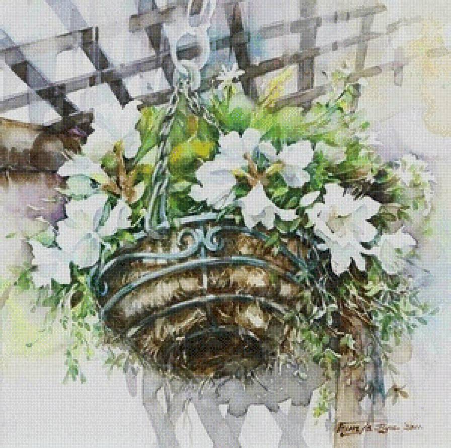 Нежные цветочные акварели Ryu Eunja № 4 - картина, живопись, цветы, искусство - предпросмотр