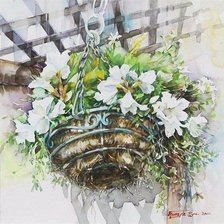 Схема вышивки «Нежные цветочные акварели Ryu Eunja № 4»