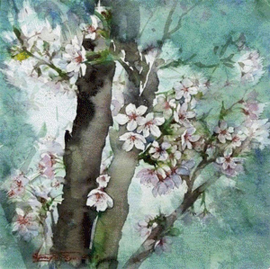 Нежные цветочные акварели Ryu Eunja № 5 - картина, искусство, цветы, живопись - предпросмотр