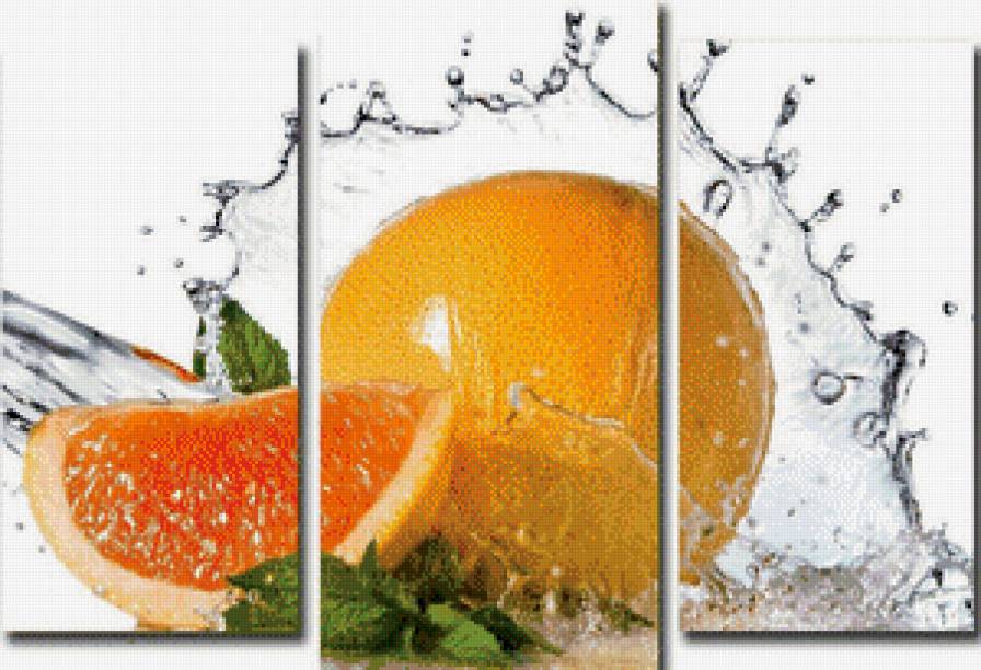 на кухню - фрукты, триптих - предпросмотр