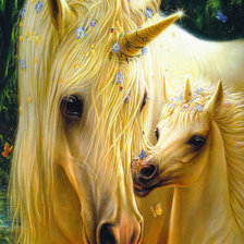 Схема вышивки «единороги»