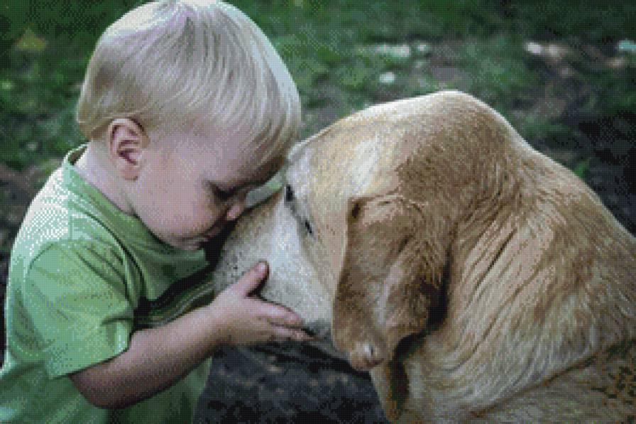 серия "дети с живностями" - дети.животные.собака - предпросмотр