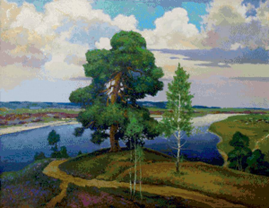 пейзаж - небо, пейзаж, природа, река - предпросмотр