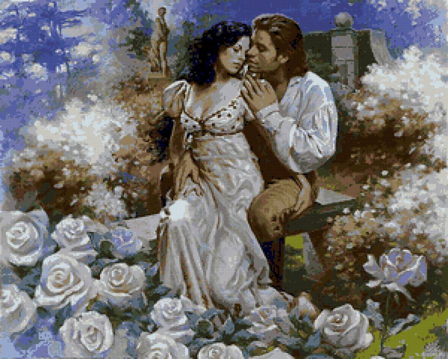 В розовом саду - любовь, пара, он и она, романтика - предпросмотр