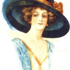 Оригинал схемы вышивки «Дама в шляпке» (№983258)