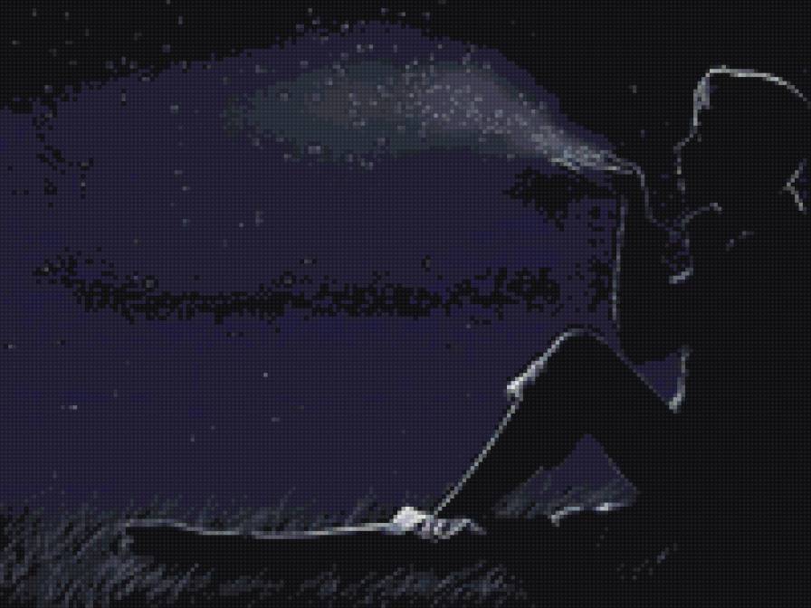 Мечтатель - ночь, мальчик, звезды - предпросмотр