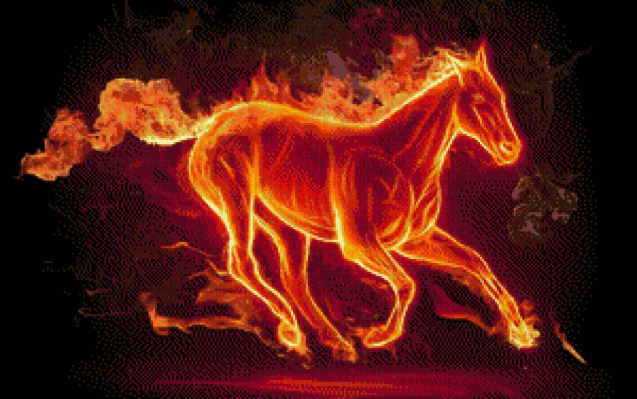 Огненная лошадь - лошадь, огонь - предпросмотр
