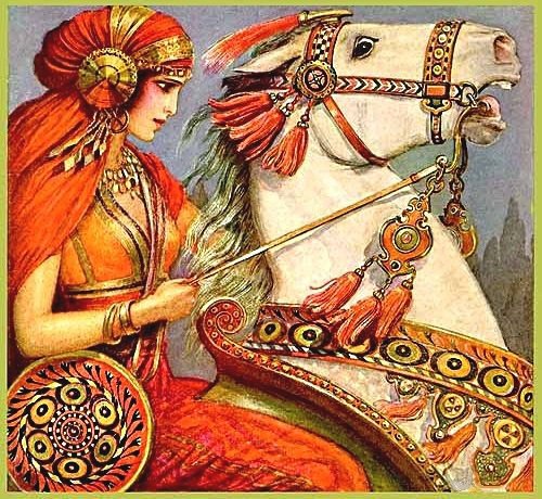 Девушка и конь - конь, воин, наездница, девушка - оригинал