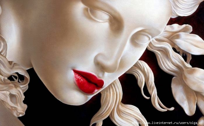 Красная помада - романтика, девушка, портрет - оригинал