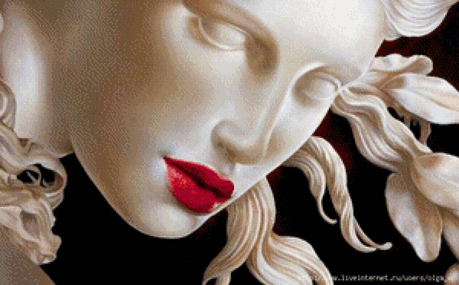 Красная помада - романтика, девушка, портрет - предпросмотр