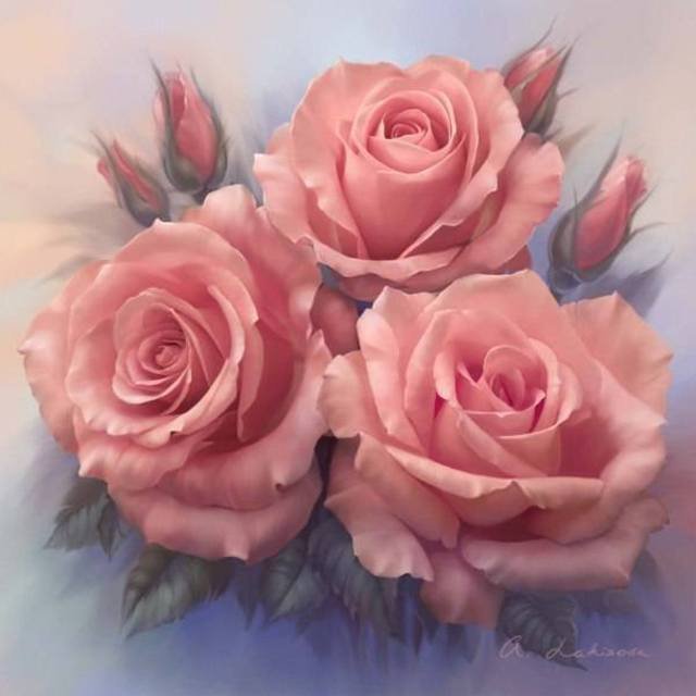Розовые розы - оригинал