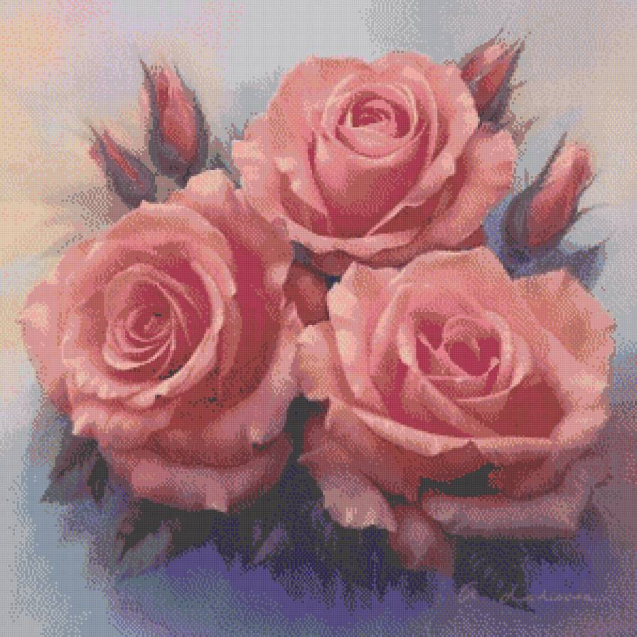 Розовые розы - предпросмотр
