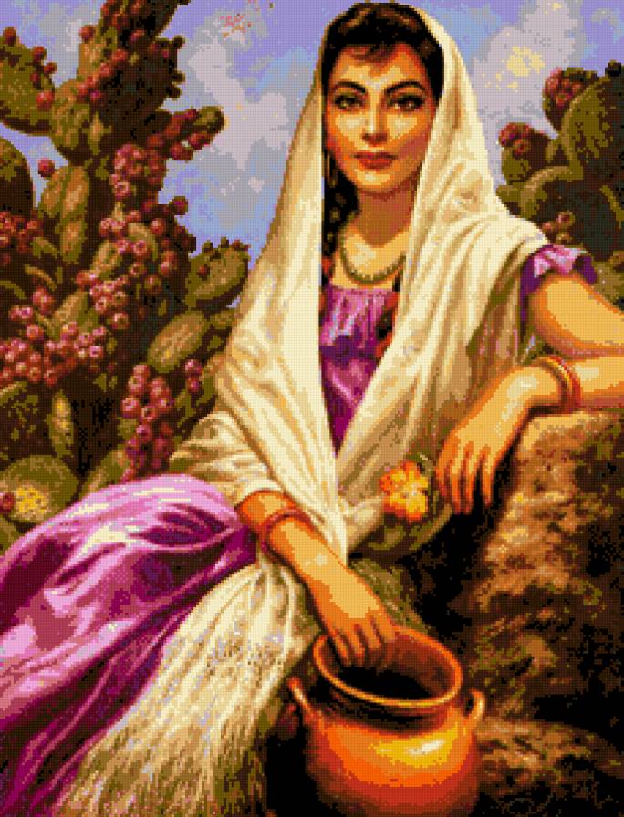 Девушка с кувшином - девушка, она, красавица - предпросмотр