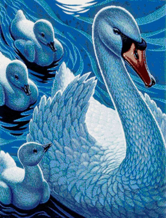 Серия "Пернатые" Голубые лебеди" - предпросмотр