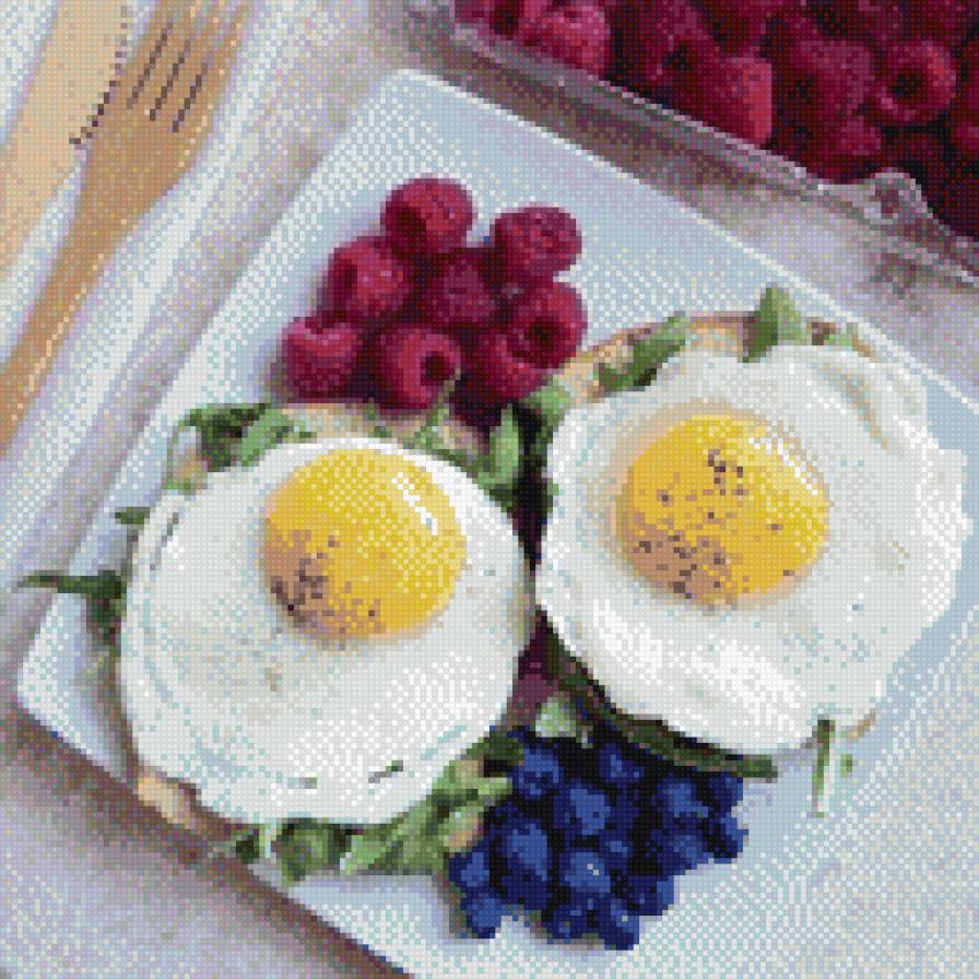 завтрак - завтрак, красиво, ягоды, вкусно, яичница - предпросмотр