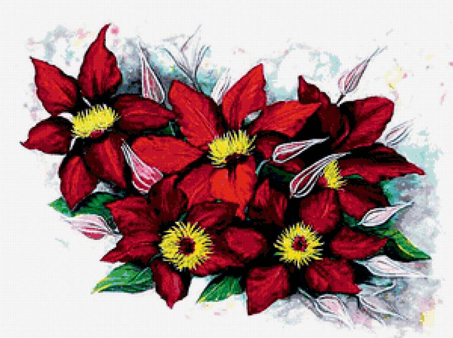 цветы - акварель, живопись, картина, панно, цветы - предпросмотр