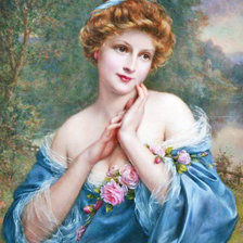 Схема вышивки «в голубом»