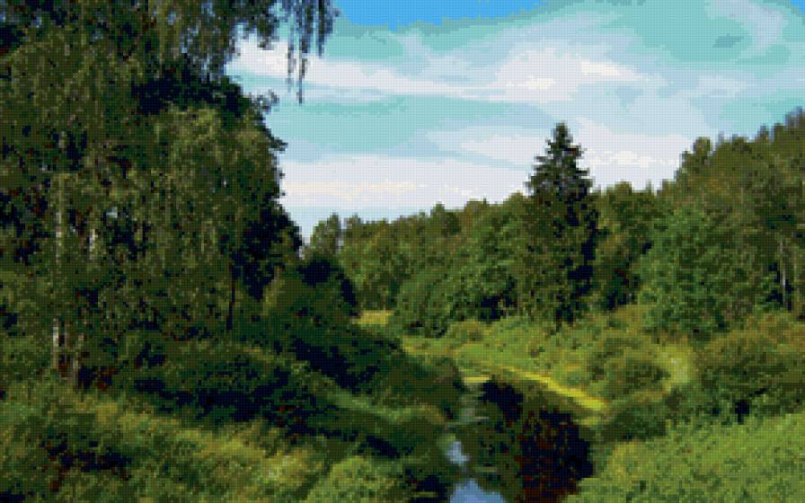 Лесная речка - пейзаж. природа, река, лес - предпросмотр