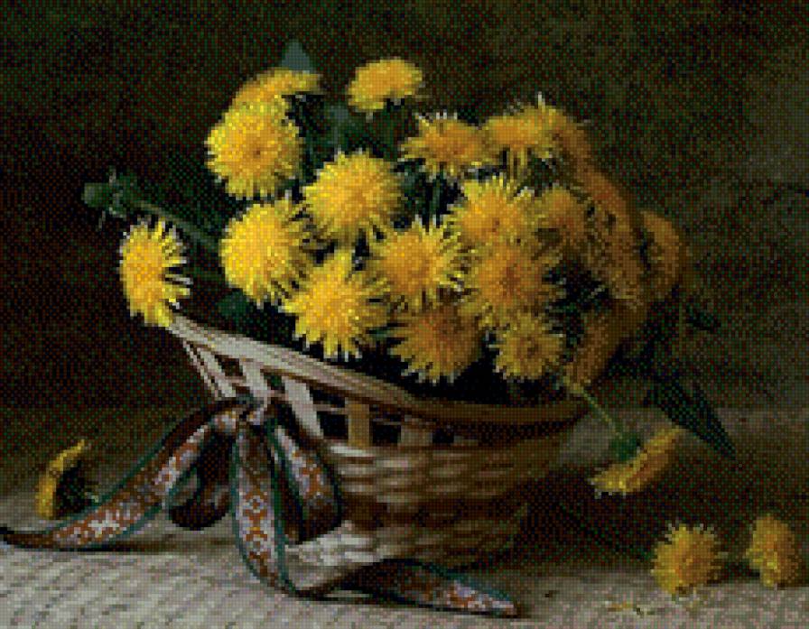 Охапка одуванчиков - букет, цветы - предпросмотр