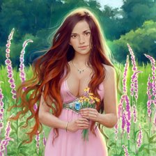 Схема вышивки «девушка»