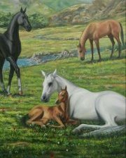 Схема вышивки «Лошади»