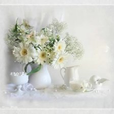 Схема вышивки «белые герберы»