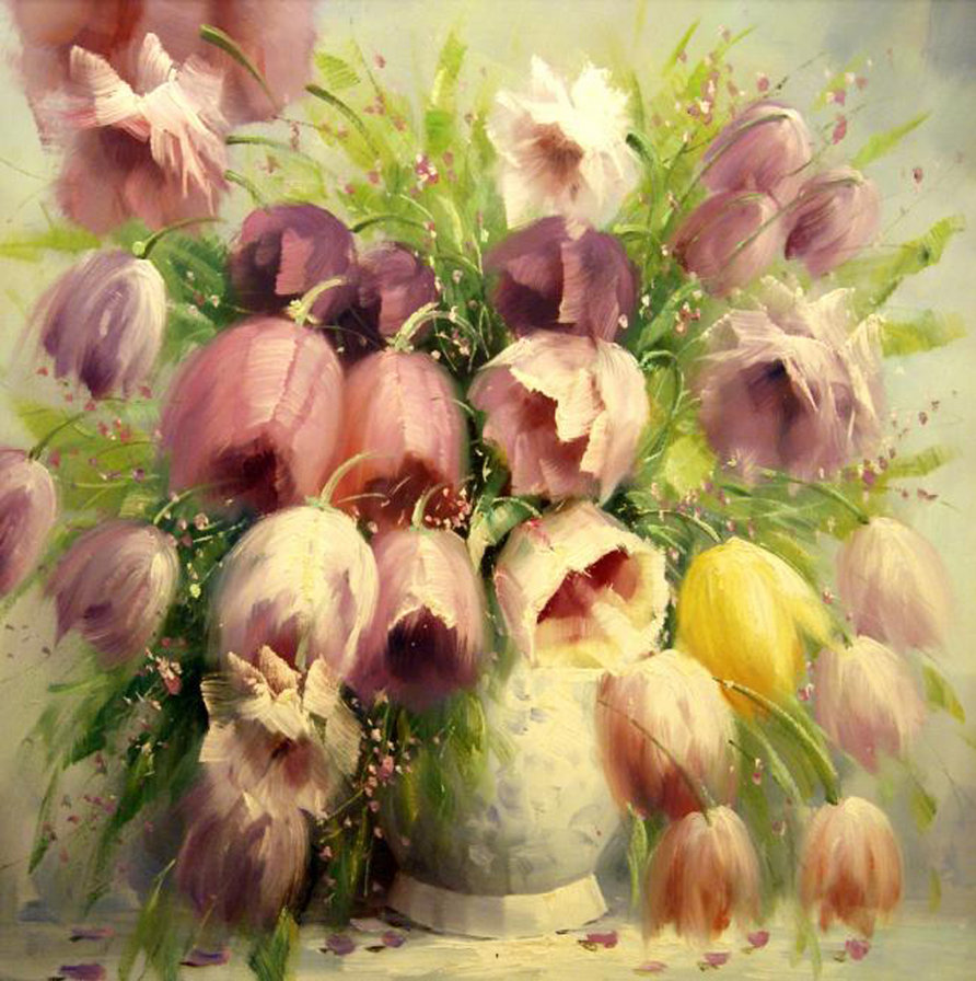 тюльпаны А Джанильятти - проба - цветы, джанильятти, тюльпаны, картина - оригинал