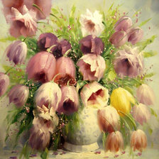 Оригинал схемы вышивки «тюльпаны А Джанильятти - проба» (№989161)